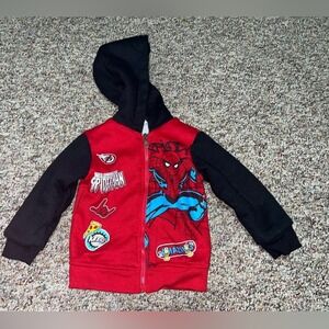 Marvel White and Red Fleece Fabric winter coat size 2T, spiderman, comics marvel